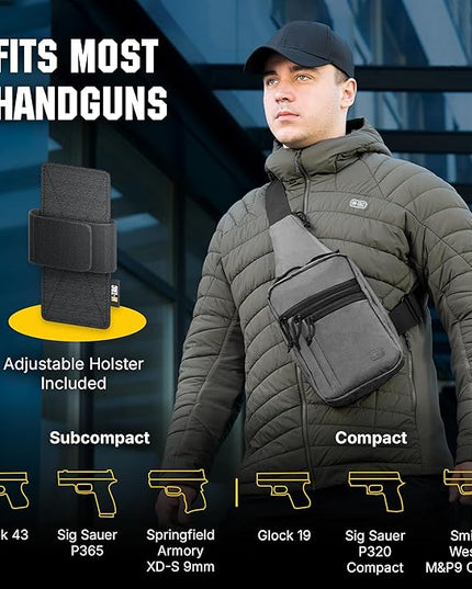M-Tac CCW Sling Bag for Men & Women - EDC Shoulder Bag Tactical - Crossbody Concealed Carry Bag - Mens Chest Pack