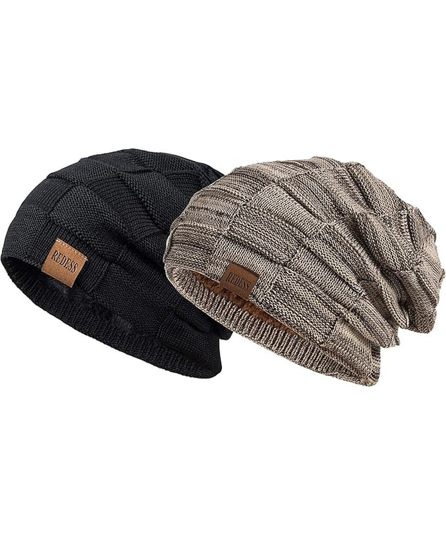 REDESS Beanie Hat for Men and Women Winter Warm Hats Knit Slouchy Thick Skull Cap