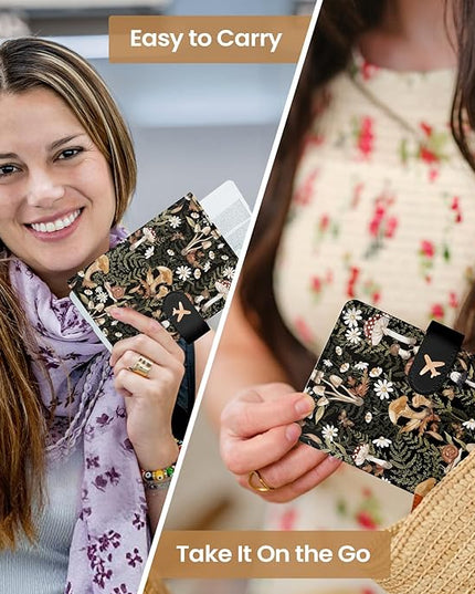 Passport Holder for Travel Essentials, RFID Blocking Leather Cover Wallet with Magnetic Closure, Aesthetic & Cute Passport Book Case for Women and Men - Mushroom