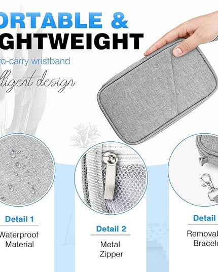 Passport Holder Family RFID Travel Document Organizer for Women Waterproof Passport Wallet Men Portable Case for Cards, Boarding Pass, ID, Money, Tickets with Zipper