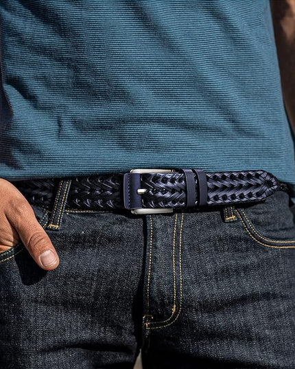 BULLIANT Mens Belts,Leather Woven Braided Belts for Gift Men Casual Jeans Golf