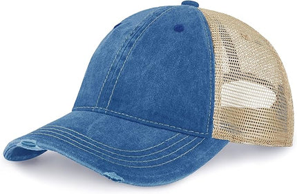 CHOK.LIDS Everyday Premium Washed Trucker Hat Unstructured Distressed Pigment Dyed Cap Adjustable Outdoor Headwear