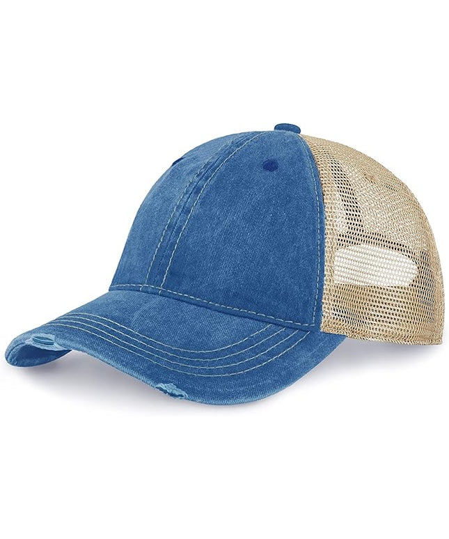 CHOK.LIDS Everyday Premium Washed Trucker Hat Unstructured Distressed Pigment Dyed Cap Adjustable Outdoor Headwear