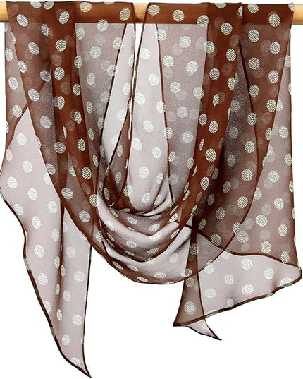 JERLA Women 100% Mulberry silk Scarf Long Large Lightweight Scarves Fashion Women Soft polka dot Print Neckerchief