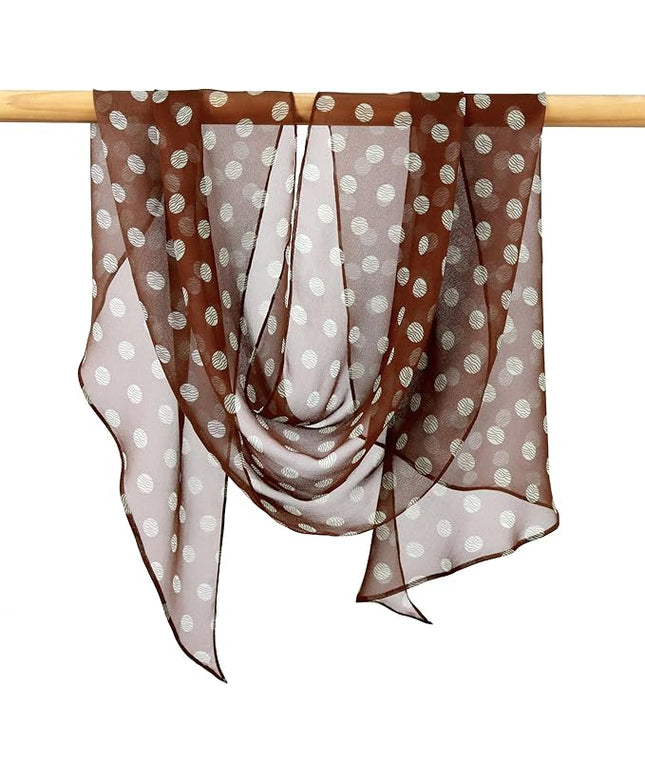 JERLA Women 100% Mulberry silk Scarf Long Large Lightweight Scarves Fashion Women Soft polka dot Print Neckerchief