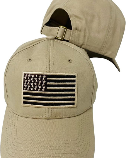 Roytrense Embroidered American Flag Unisex Baseball Cap (100% Cotton)