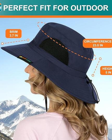 SUN CUBE Wide Brim Sun Hat Men Women, Fishing Hats Sun UV Protection, Mens Hiking Bucket Hat Safari Beach Boonie, UPF 50+