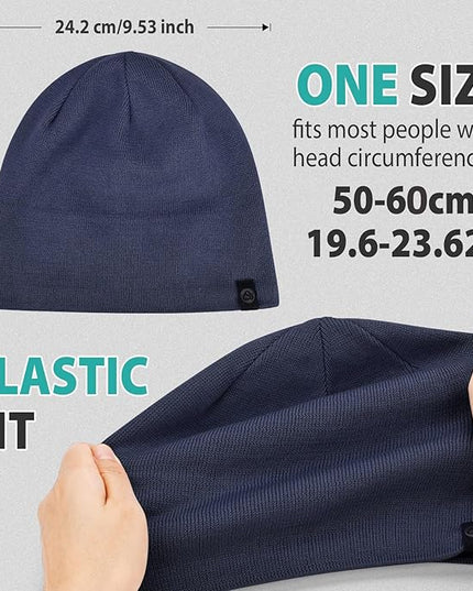 Beanie for Men, Soft Cotton Beanie for Women, Warm Unisex Winter Hat, Running Skull Cap for Cold Weather Activities