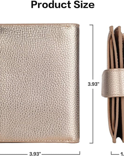 Lavemi Small Compact Women Wallet RFID Blocking Genuine Leather Bifold Purse with ID Windows