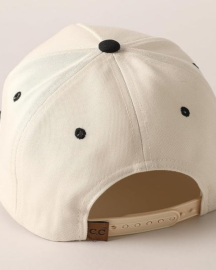 MIRMARU Two-Tone Vintage Canvas Trucker Hats for Men & Women, Adjustable Size Baseball Caps with Trendy Embroidered Design