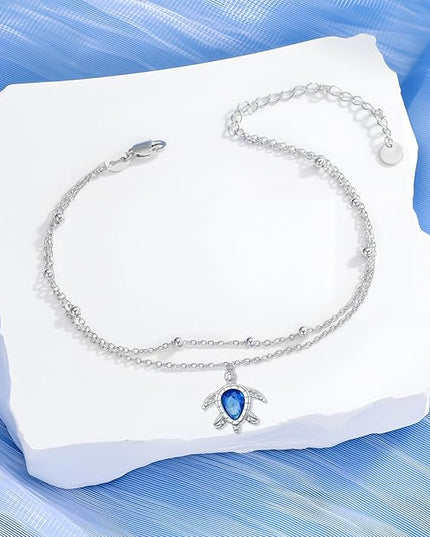 Dorunmo 925 Sterling Silver Infinity Heart Cross Circle Evil Eye Anklet Bracelets for Women Mother's Day Jewelry for Wife Girlfriend Mom Her