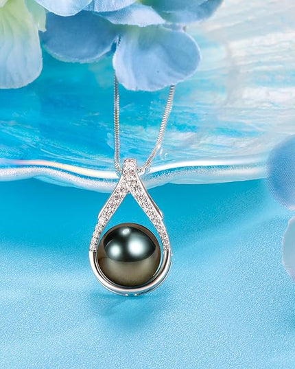 Gifts for Women Mom Her Girlfriend Grandma Wife on Christmas Day Mothers Day Valentines Birthday Gifts Wedding Gift Jewelry Anniversary Tahitian Black Pearl Necklaces