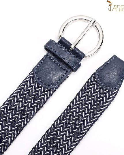 JASGOOD Women Men Braided Woven Elastic Stretch Belt Golf Canvas Casual Belt for Jeans Pants