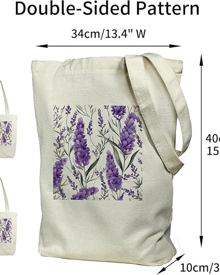 Tote Bag for Women, Reusable Zippered Canvas Bag with Handles Pocket Thick Canvas, for Grocery Shopping Beach Gift