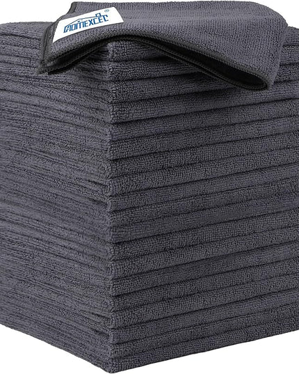 HOMEXCEL Grey Microfiber Cleaning Cloth 20 Pack 11.5 x 11.5 inch Microfiber Towels for Cars Ultra Absorbent Car Washing Cloth Lint Free Streak Free Cleaning Rags for Car Kitchen Window