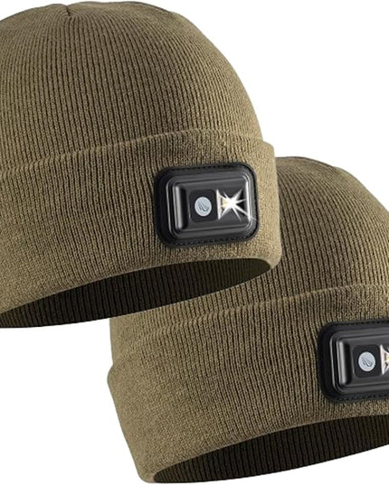 POWERCAP LED Hat Light 150 Lumens Rechargeable Fleece Beanie with Bright Built-in Headlamp Waterproof LED Warm One Size Cap