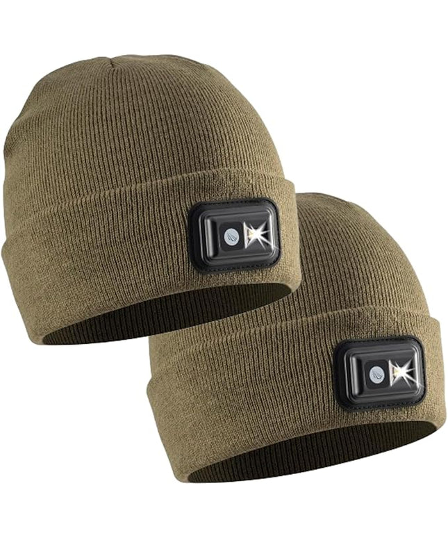 POWERCAP LED Hat Light 150 Lumens Rechargeable Fleece Beanie with Bright Built-in Headlamp Waterproof LED Warm One Size Cap