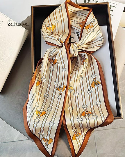 Purse Scarf For Handbags Head Scarves For Women's Hair Bags Scarfs Long Skinny Scarves Fashion Silky