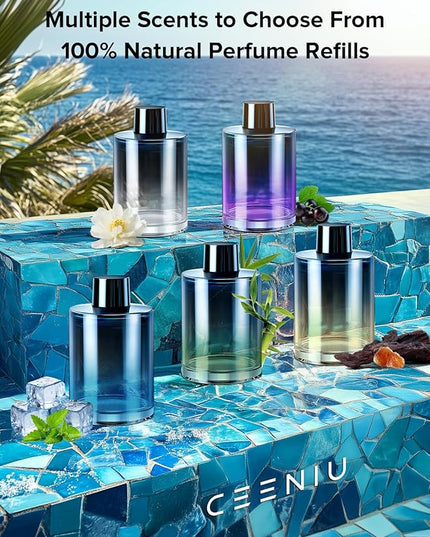 Ceeniu Smart Car Air Freshener, New Car Smell, Larger 135ml Capacity, Long-Lasting 6-Month Fragrance, Auto On/Off, Quiet Operation, Stylish Ambient Light, Premium Scent for Men, CF3 Pro Diffuser