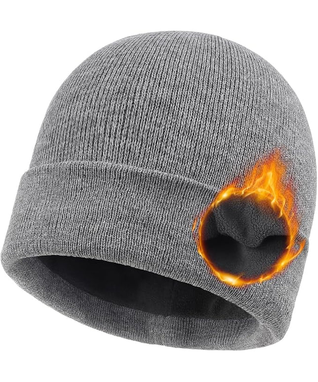 Zylioo Oversize Beanie Hats, XXL Big Size Ribbed Knit Cuffed Winter Hat for Cold Weather, Warm Skull Watch Cap