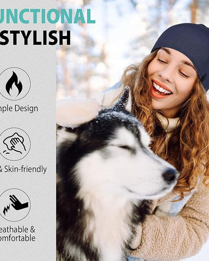 Beanie for Men, Soft Cotton Beanie for Women, Warm Unisex Winter Hat, Running Skull Cap for Cold Weather Activities