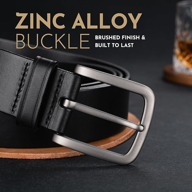 Buffway Men's Leather Belt,1.5" Handmade Top-Grain Leather–Durable,Comfortable,Suitable for Everyday Formal & Casual Wear