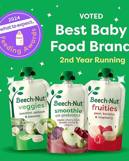 Beech-Nut Baby Food Pouches Variety Pack, Veggie Purees, 3.5 oz (18 Pack)