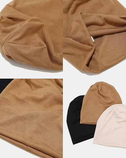 Tergy 4/10/12 Pieces Unisex Beanie Hats for Men Women Slouchy Beanie Hip-Hop Caps Lighweight Soft Skull Caps for Chemo Sleep