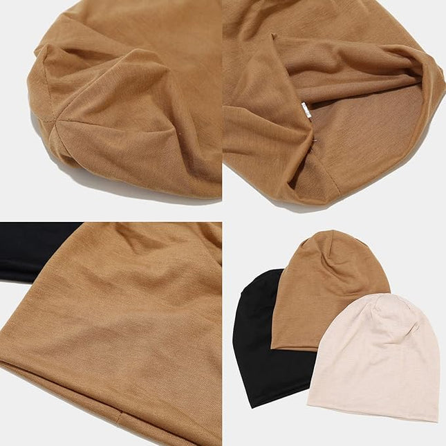 Tergy 4/10/12 Pieces Unisex Beanie Hats for Men Women Slouchy Beanie Hip-Hop Caps Lighweight Soft Skull Caps for Chemo Sleep