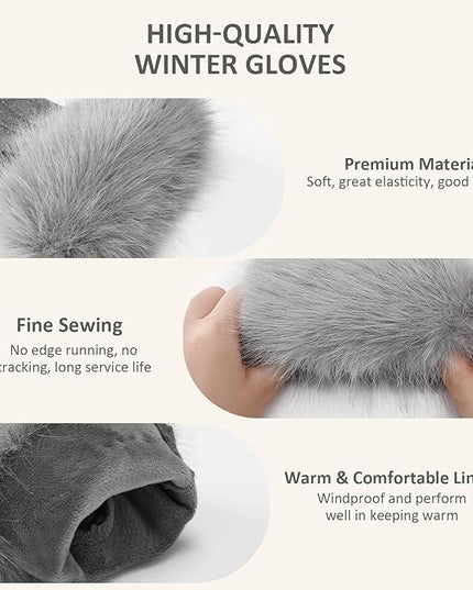 Clothirily Winter Gloves for Women, Touchscreen Texting Winter Gloves Women, Fleece Lined Warm Winter Glove for Cold Weather
