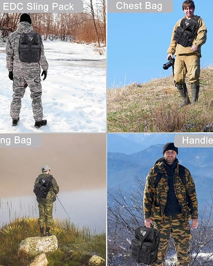 HAOMUK Tactical Sling Bag Pack Military Rover Shoulder Sling Backpack EDC Molle Assault Range Bag
