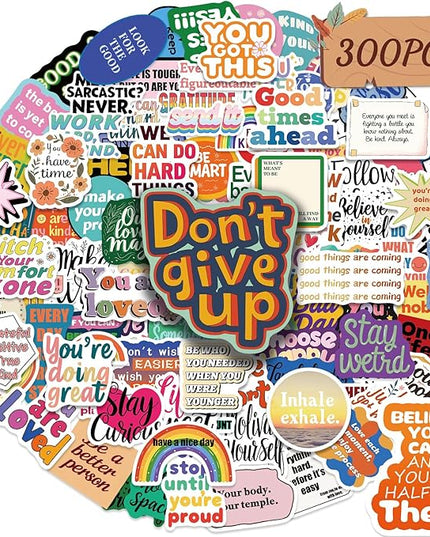 300-400pcs Motivational Sticker, Inspirational Words Stickers (300pcs)