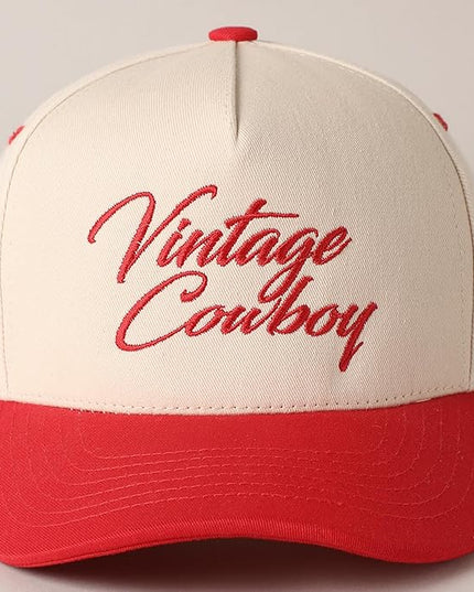 MIRMARU Two-Tone Vintage Canvas Trucker Hats for Men & Women, Adjustable Size Baseball Caps with Trendy Embroidered Design
