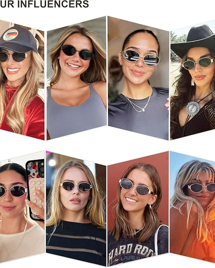 SOJOS Retro Oval Sunglasses for Women Trendy Classic Shades UV400 Protection SJ1256