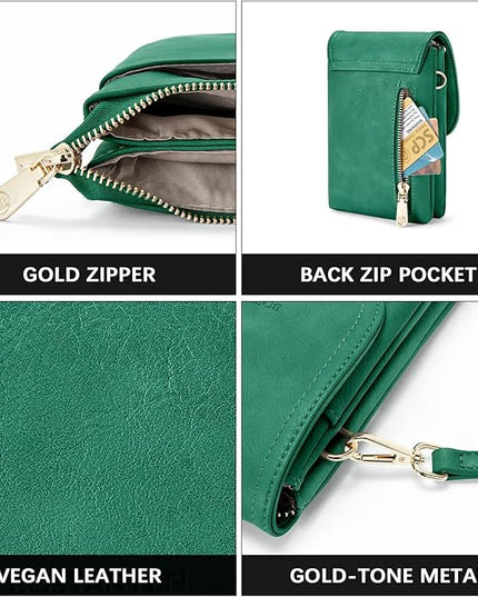 BOSTANTEN Vegan Leather Small Crossbody Bags for Women Designer Cell Phone Bag Wallet Purses Adjustable Strap