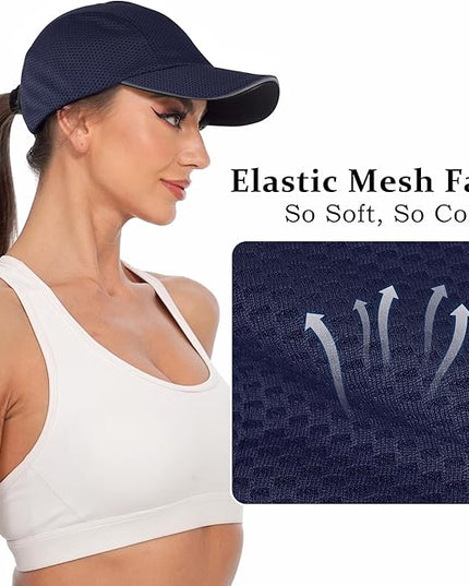 GADIEMKENSD Women's Race Day Running Cap Performance Mesh Hat - Excellent Ventilation, Lightweight, Reflective Safety