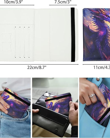 Dragon Passport Holder for Women and Men PU Leather Passport Cover for Travel