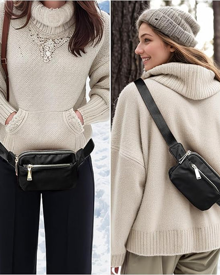 UTO Fanny Pack for Women Crossbody Trendy Fashion Belt Purse Chest Waist Hip Bumbag for Outdoor Shopping Travel Hiking