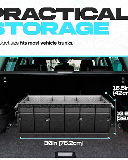 FORTEM Trunk Organizer For SUV Car Trunk Organizer, Foldable Storage, Car Accessories for Women Men, Collapsible Bag, Perfect Christmas Gifts, 600D Oxford, Non Slip Bottom, Straps, Soft Cover (85L)