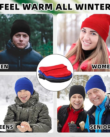 Toulite Bulk Winter Beanies for Homeless Donation Unisex Warm Knitted Beanie Hats Skull Cap