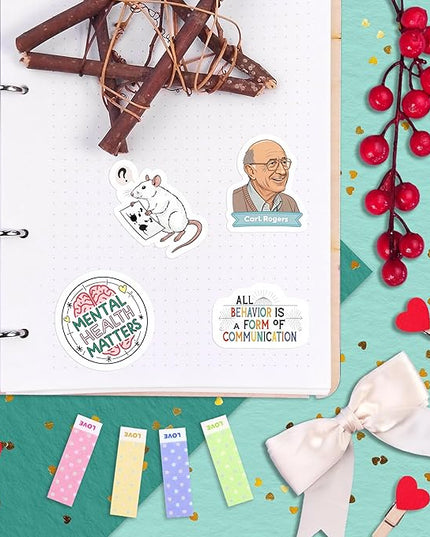 100Pcs Psychology Stickers for Laptop, for Water Botttle - Funny Psychologist Stickers for Therapist - Psychology Party Supplies - Gift for Women & Men