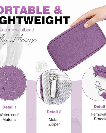 Passport Holder Family RFID Travel Document Organizer for Women Waterproof Passport Wallet Men Portable Case for Cards, Boarding Pass, ID, Money, Tickets with Zipper