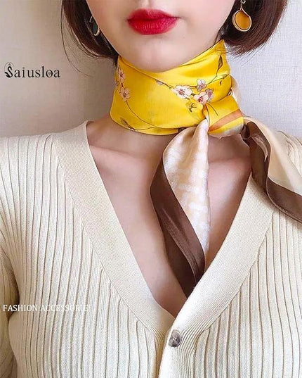 Neck Scarf For Womens Silky Head Scarves Hair Bandanas Square Scarf Fashion Accessories lightweight