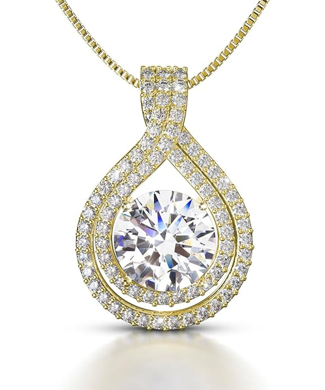 Platinum Plated Certified Moissanite Necklace for Women Gift for Her