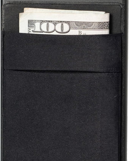 JENOSSCOM Jenoss Minimalist Credit Card Holder with Money Pocket Pop Up Wallet, Slide Pop Up Smart Wallet RFID Blocking, Slim Card Case Holds Up to 6-7 Cards Slot Organizers ID Clip (Black)