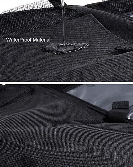 2 Pcs Large Size Car Backseat Organizer with 1 Pcs Trash Garbage Bag, Clear Screen Tablet Holder and 9 Storage Pockets,Foldable Seat Back Protectors for Toys Drinks Book ,Travel Accessories (Black)