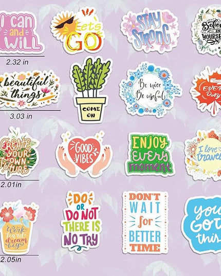 Inspirational Stickers,150Pcs Motivational Stickers for Water Bottles Positive Quote Sticker for Journaling Scrapbook Aesthtic Waterproof Vinyl Laptop Decals for Teens Adults Kids Teachers