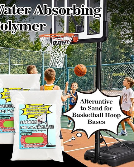 15OZ Water Absorbing Polymer - Sodium Polyacrylate Alternative to Sand for Basketball Hoop Bases,Sign,Soil Moist Water Crystals,Sand Bags for Umbrella Base Eco Gel for Camping Toilet