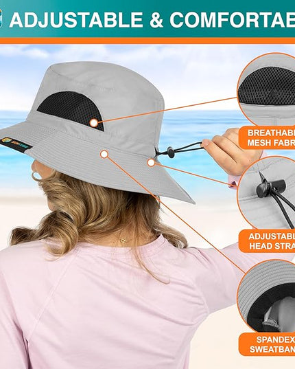 SUN CUBE Wide Brim Sun Hat Men Women, Fishing Hats Sun UV Protection, Mens Hiking Bucket Hat Safari Beach Boonie, UPF 50+