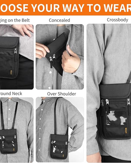 Neck Wallet for Travel,Passport Holder Neck Pouch for Men Women with Adjustable Neck Strap and RFID Blocking